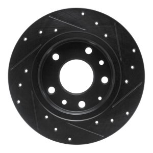 Mazda 3 Brake Rotor (1) - Rear Left - R1 Concepts - Drilled & Slotted - Black - `14-`25